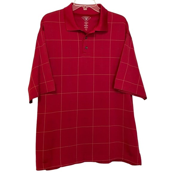 Haggar Cool 18 Other - Haggar Cool 18 Mens XL Polo Collar Short Sleeve Golf Shirt Red White Blue